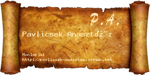 Pavlicsek Anasztáz névjegykártya